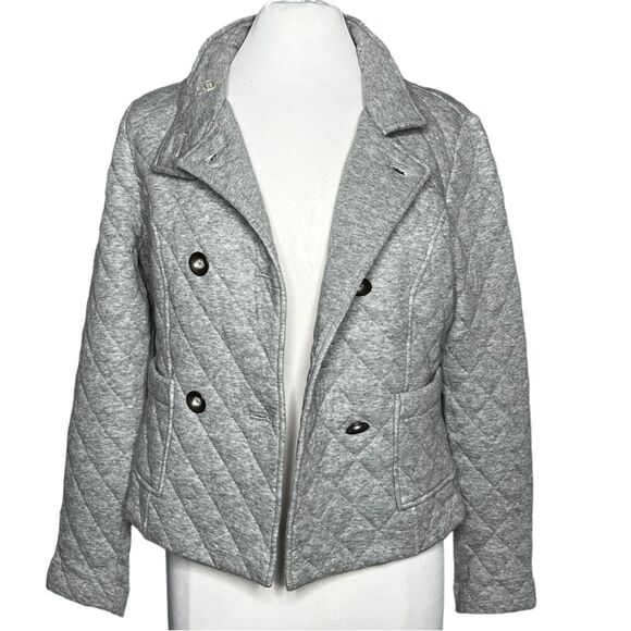 CABI QUILTED Cotton Knit Double Breasted Military Inspo Cropped Jacket  #3182 - Picture 4 of 8